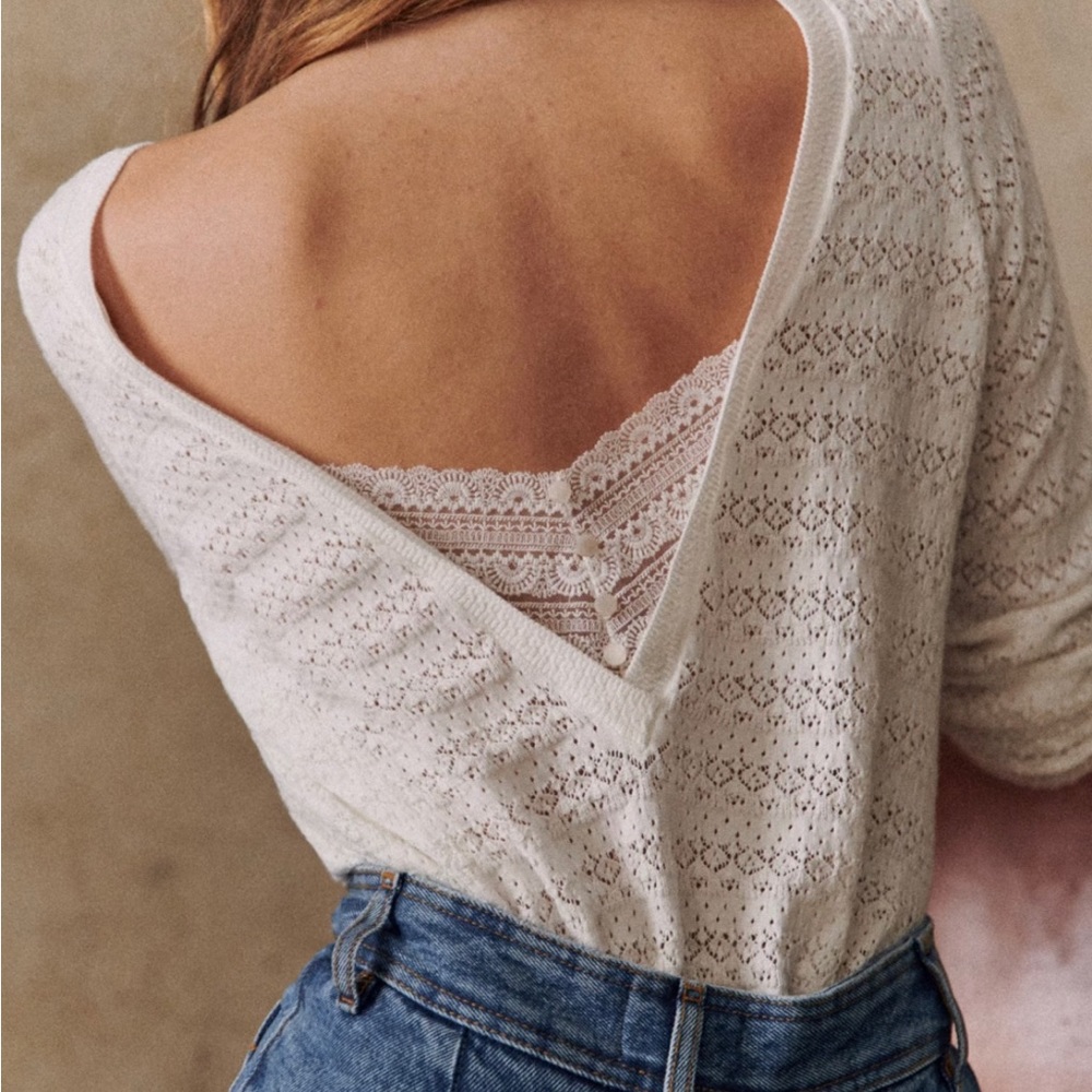 Sezane Gretha Jumper Sweater Ecru NWT